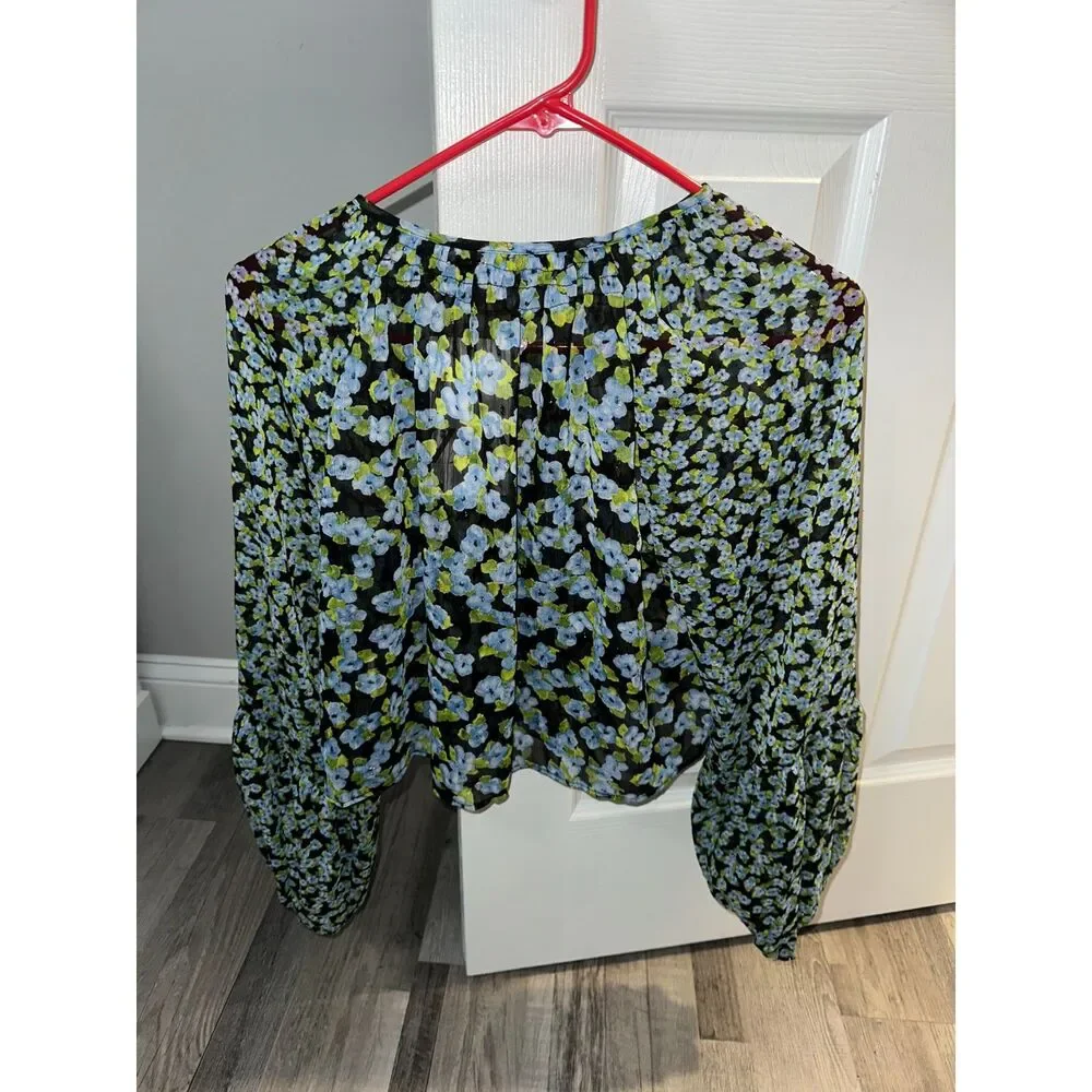 NWT Zara Floral Print Blouse Size Medium